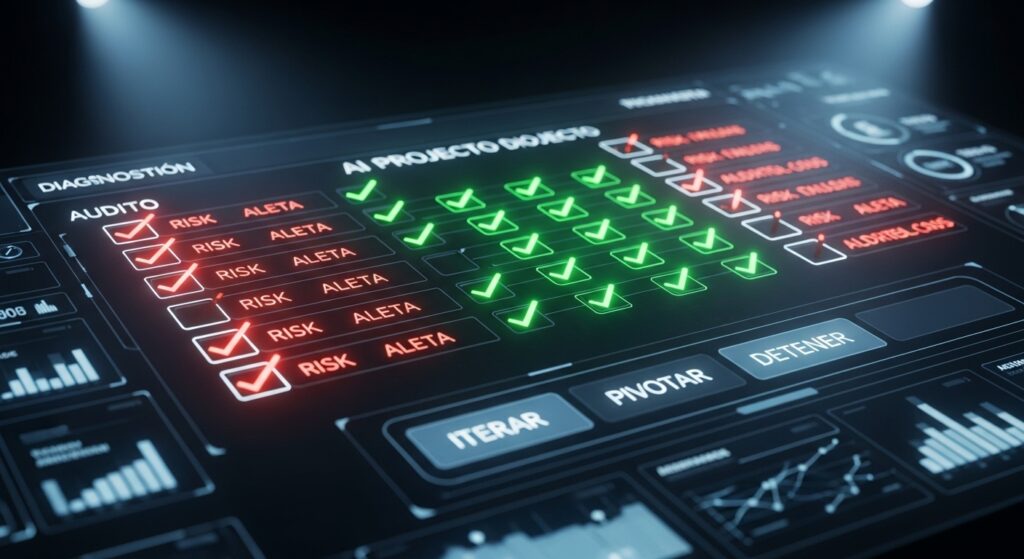 auditoria proyectos inteligencia artificial checklist tecnico errores IA riesgos proyectos software evaluacion tecnologia empresas