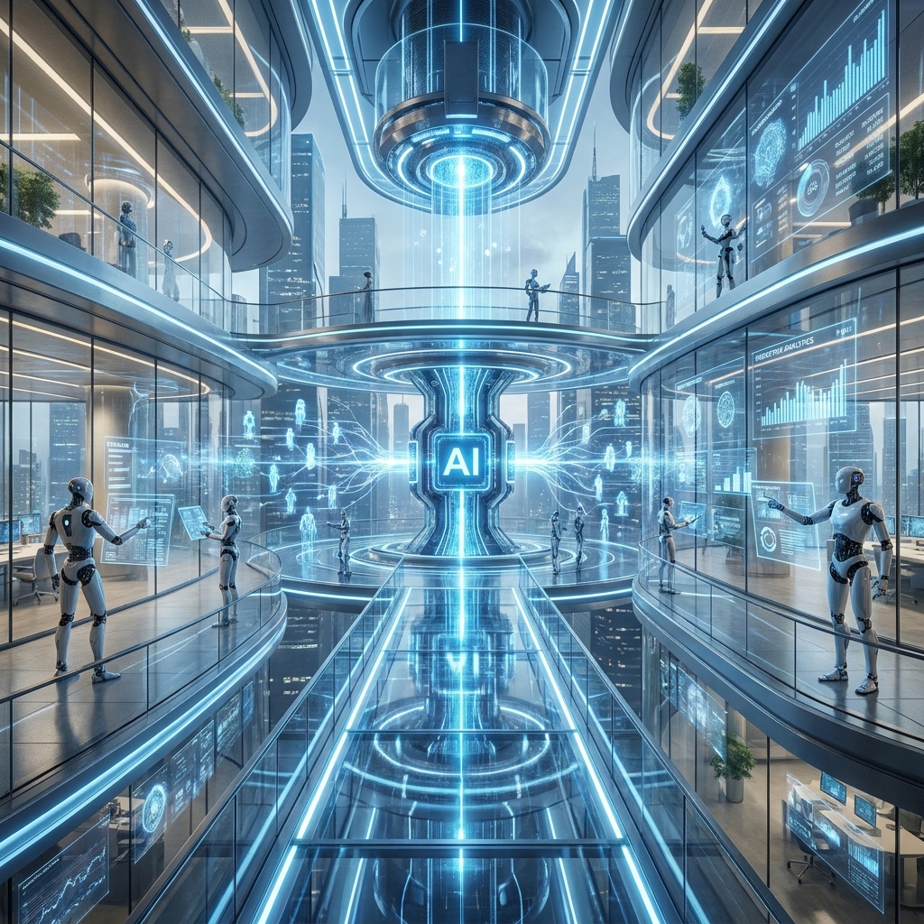 Empresa autónoma impulsada por inteligencia artificial, automatización inteligente y agentes de IA empresariales