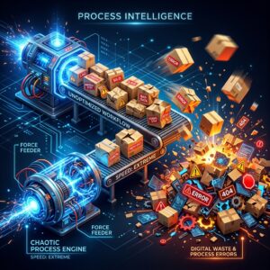 Process Intelligence analizando procesos empresariales con Inteligencia Artificial y minería de procesos para optimizar operaciones y automatización.