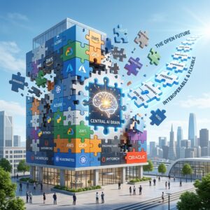 Empresa fortaleciendo su soberanía digital mediante Inteligencia Artificial, arquitectura tecnológica abierta e integración de plataformas empresariales.